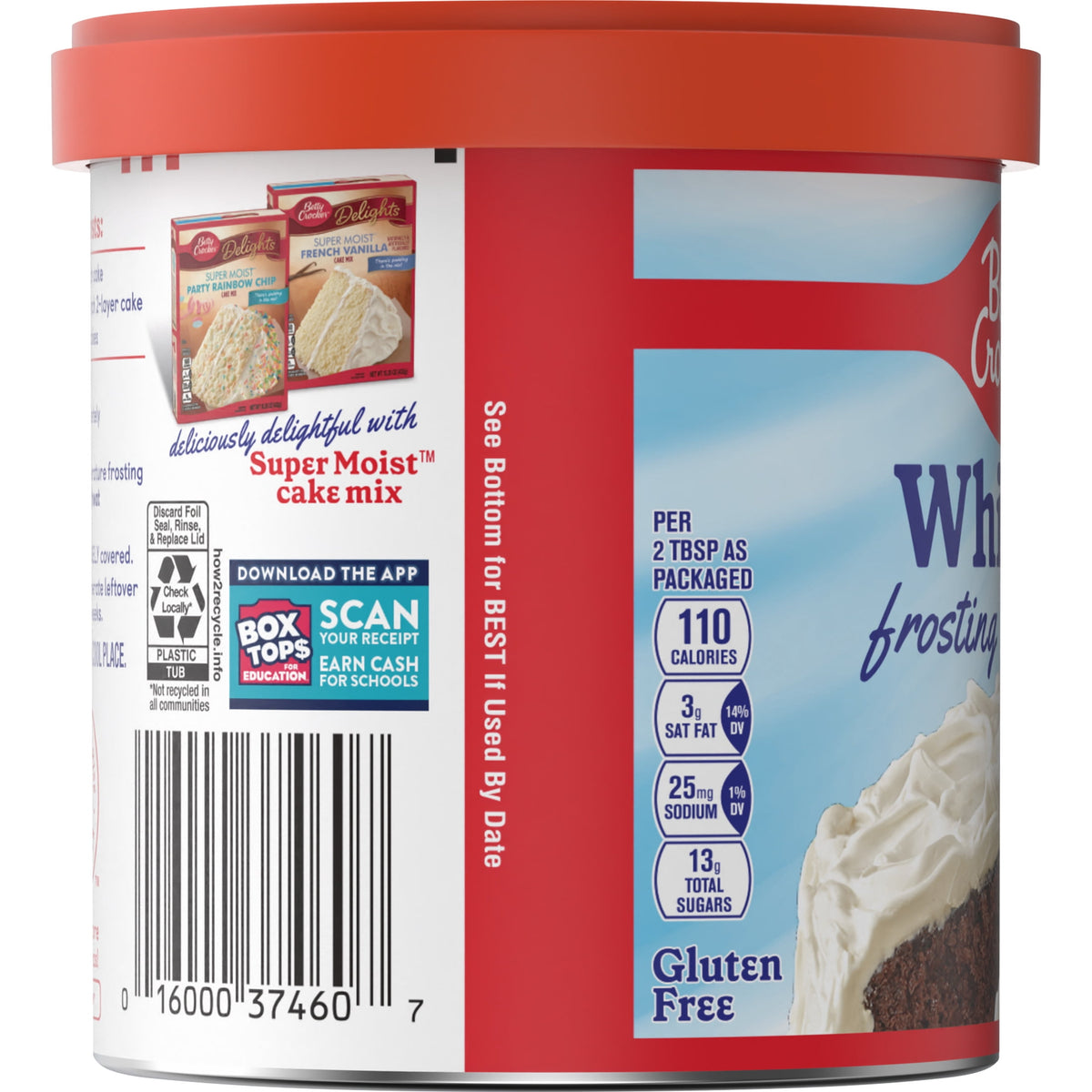 Betty Crocker Whipped Fluffy White Frosting, Gluten Free, 12 oz