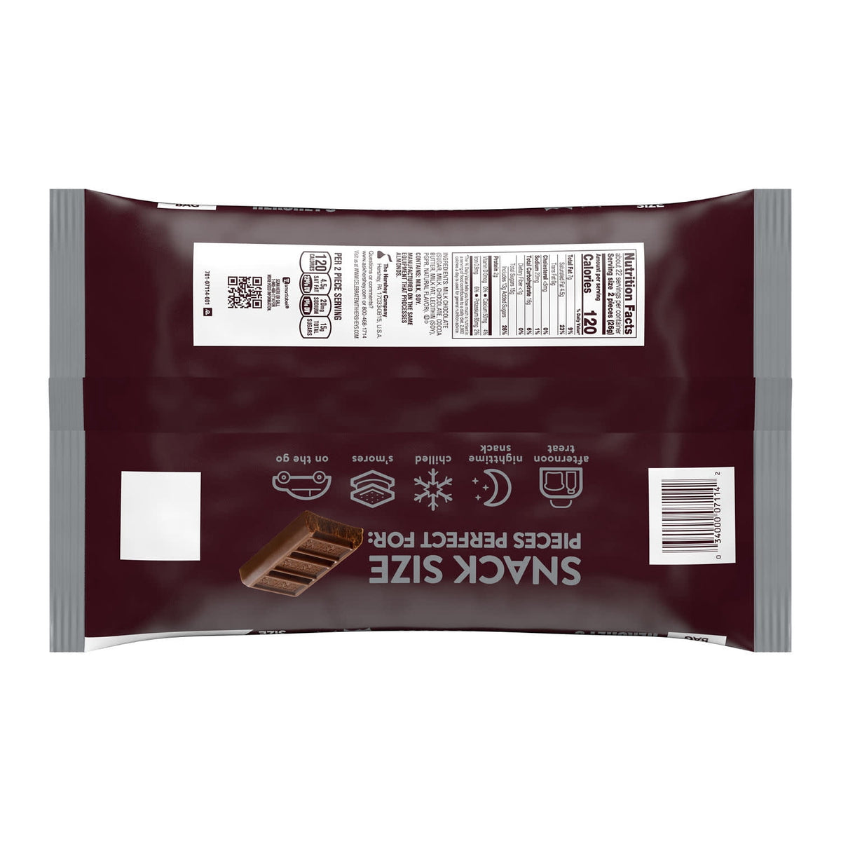(2 pack) Hershey's Milk Chocolate Snack Size, Halloween Candy Jumbo Bag, 19.8 oz