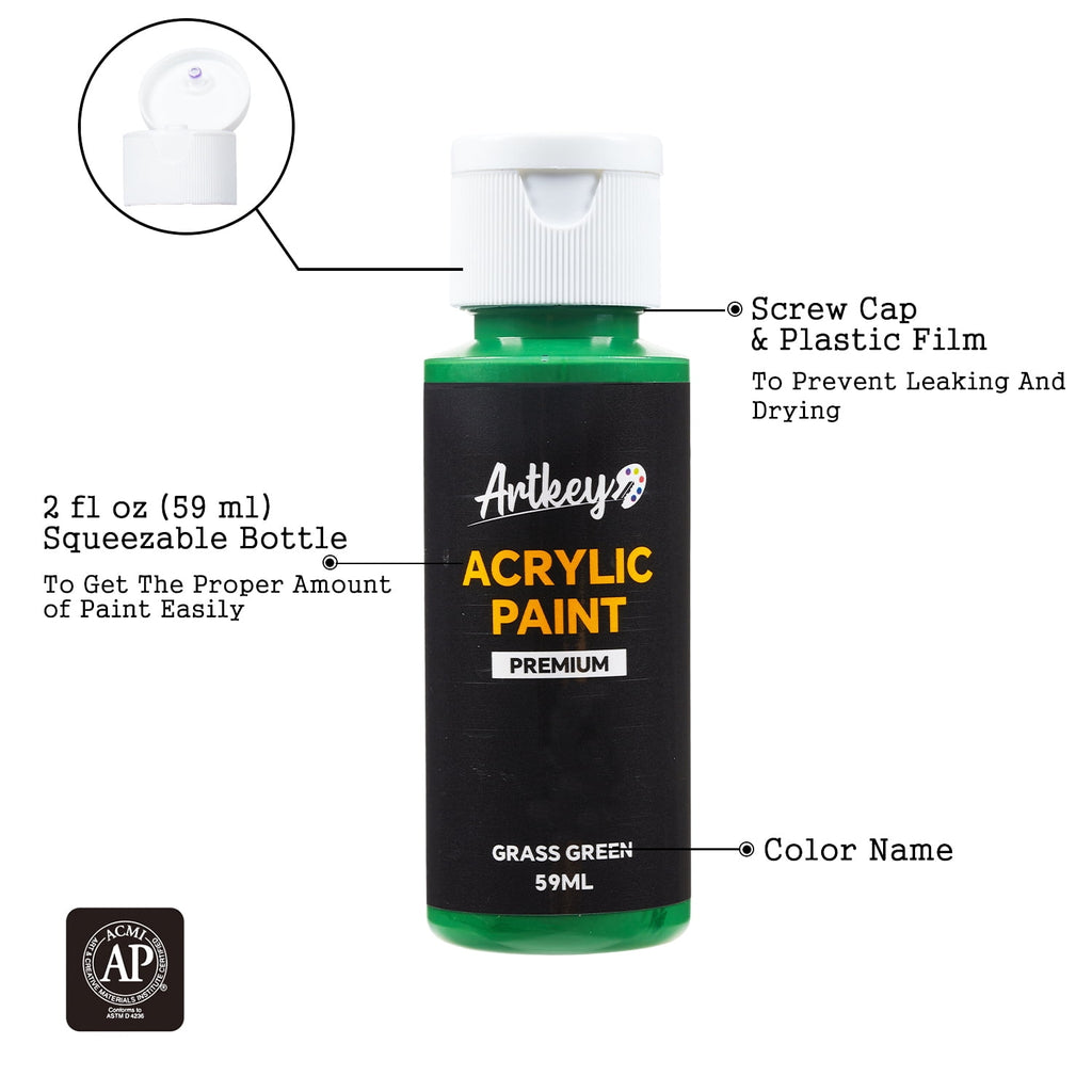 Artkey Acrylic Craft Paint Set, Festival, 24 Colors (2-Ounce)