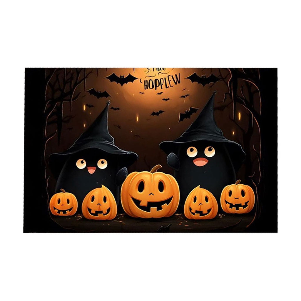 Xuniizn Halloween Mat, 16X24" Velvet Halloween Door Mat for Outside Entrance, Spooky Halloween Rug for Outdoor & Indoor, Non Slip Washable Halloween Doormat, Halloween Bathroom Decor