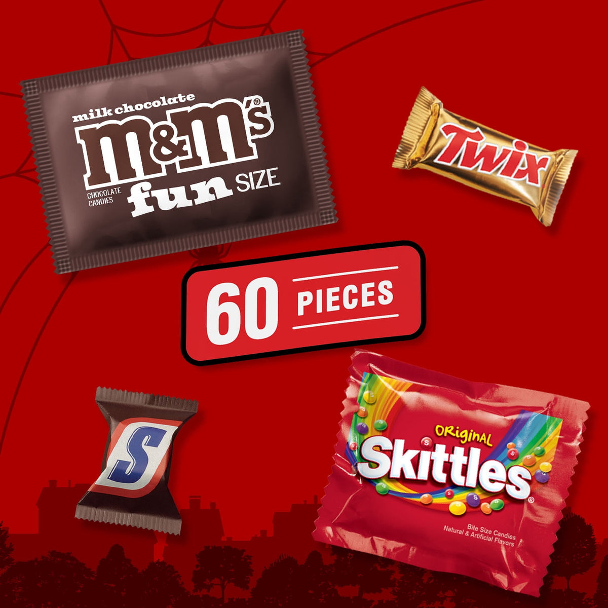 M&M's, Snickers, Skittles & Twix Halloween Candy Variety Pack - 60 Ct Bulk Bag