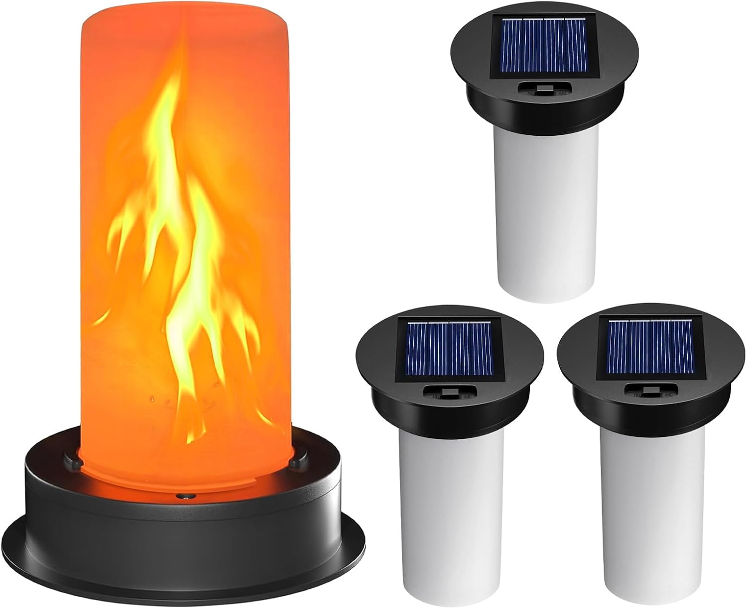 2 Pack Solar Light Replacement Top with Flickering Flame, Waterproof Solar Light Parts for Hot Air Balloon Lanterns (Fits 2.87 to 3.35 Inch Openings) Replacement Kit for Outdoor Decor Garden Patio