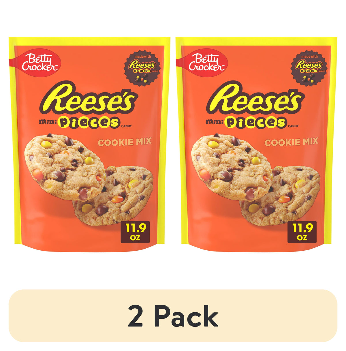 Betty Crocker Peanut Butter Cookie Mix, REESE's PIECES Minis & Chocolate Chips, 11.9 oz