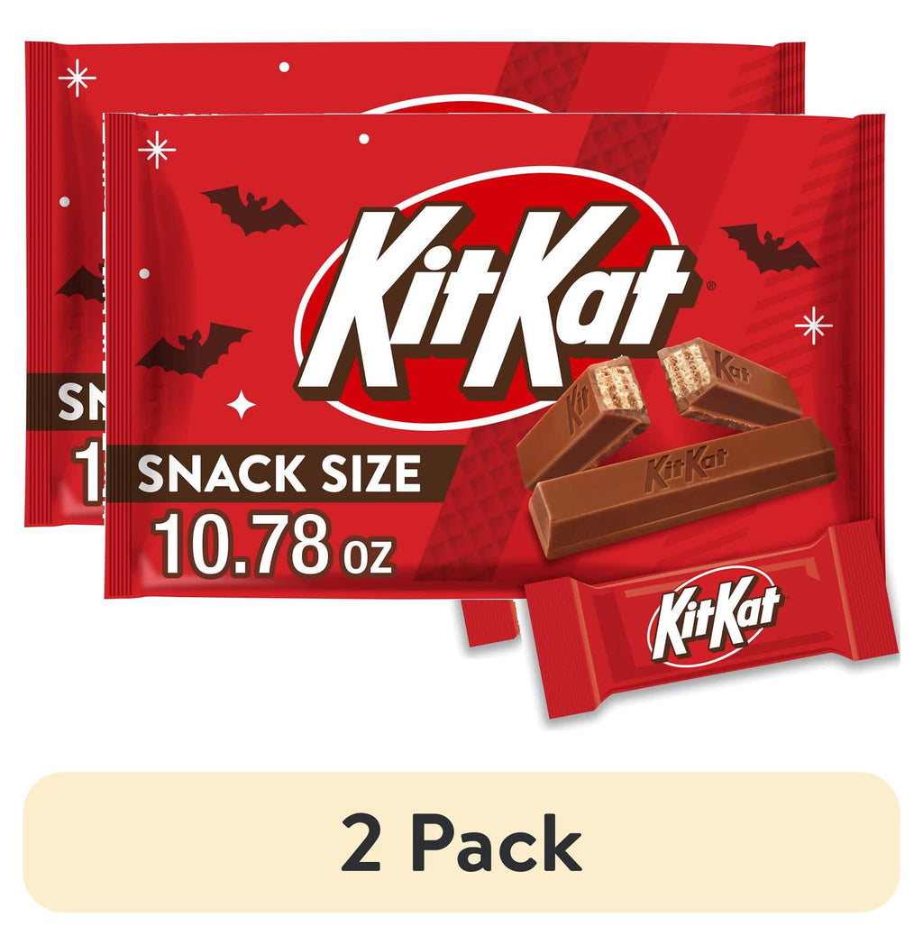(2 pack) Kit Kat Milk Chocolate Wafer Snack Size, Halloween Candy Bag, 10.78 oz