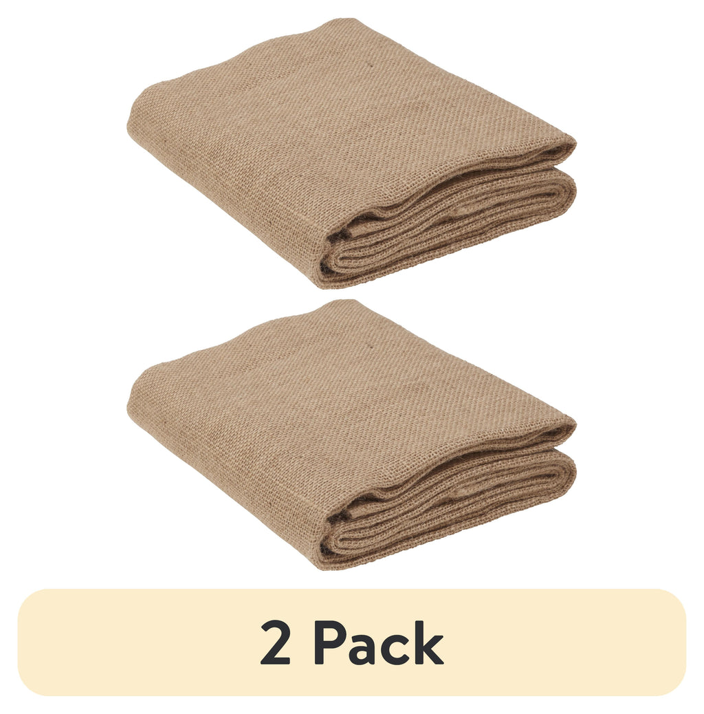 (2 pack) Love, Laugh, Craft Natural Burlap Precut Fabric, 46"W x 2-Yards, Brown