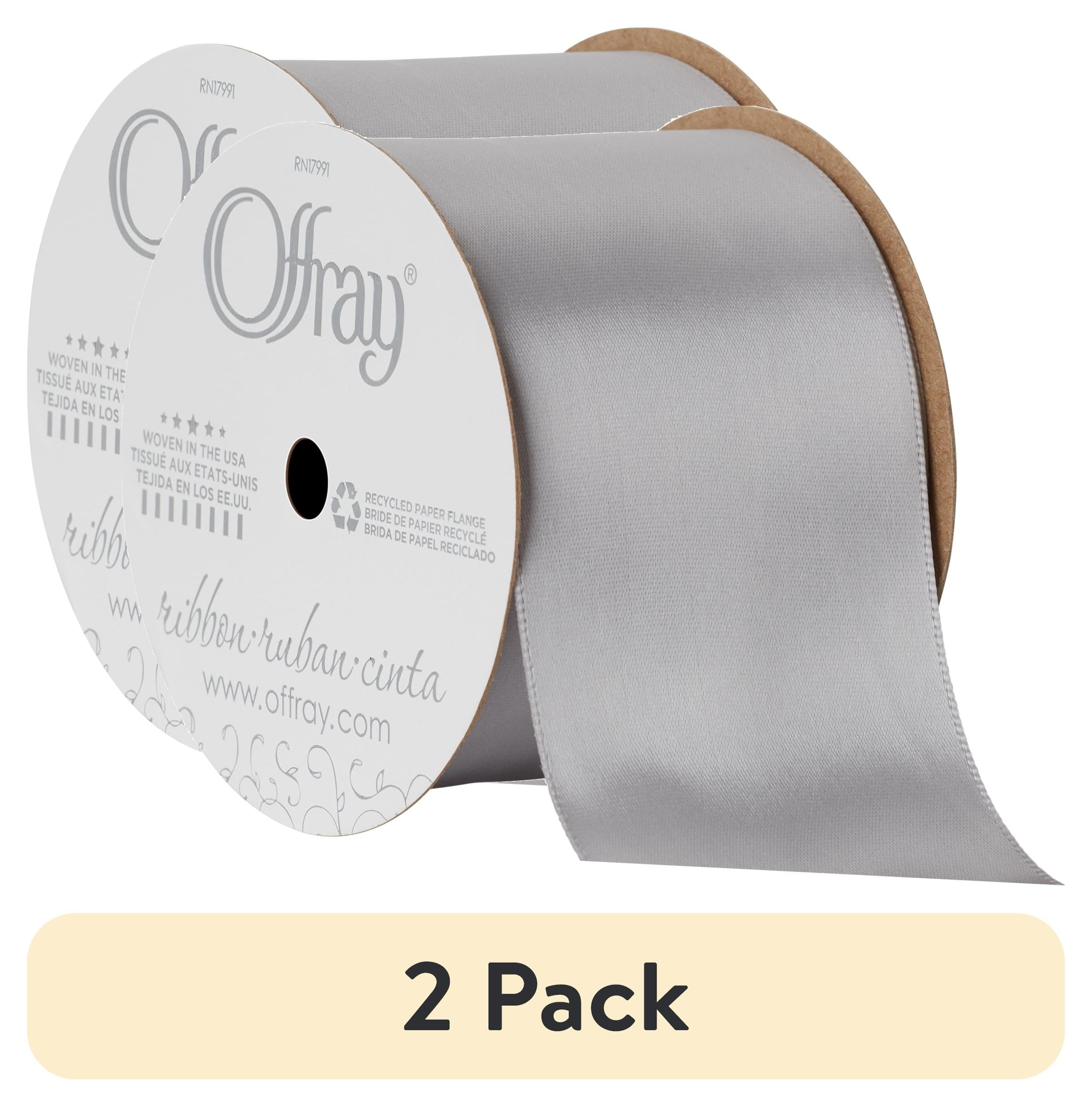 (2 pack) Offray Ribbon, Red 2 1/4 inch Single Face Satin Polyester Ribbon for Sewing, Crafts, and Gifting, 9 feet, 1 Each