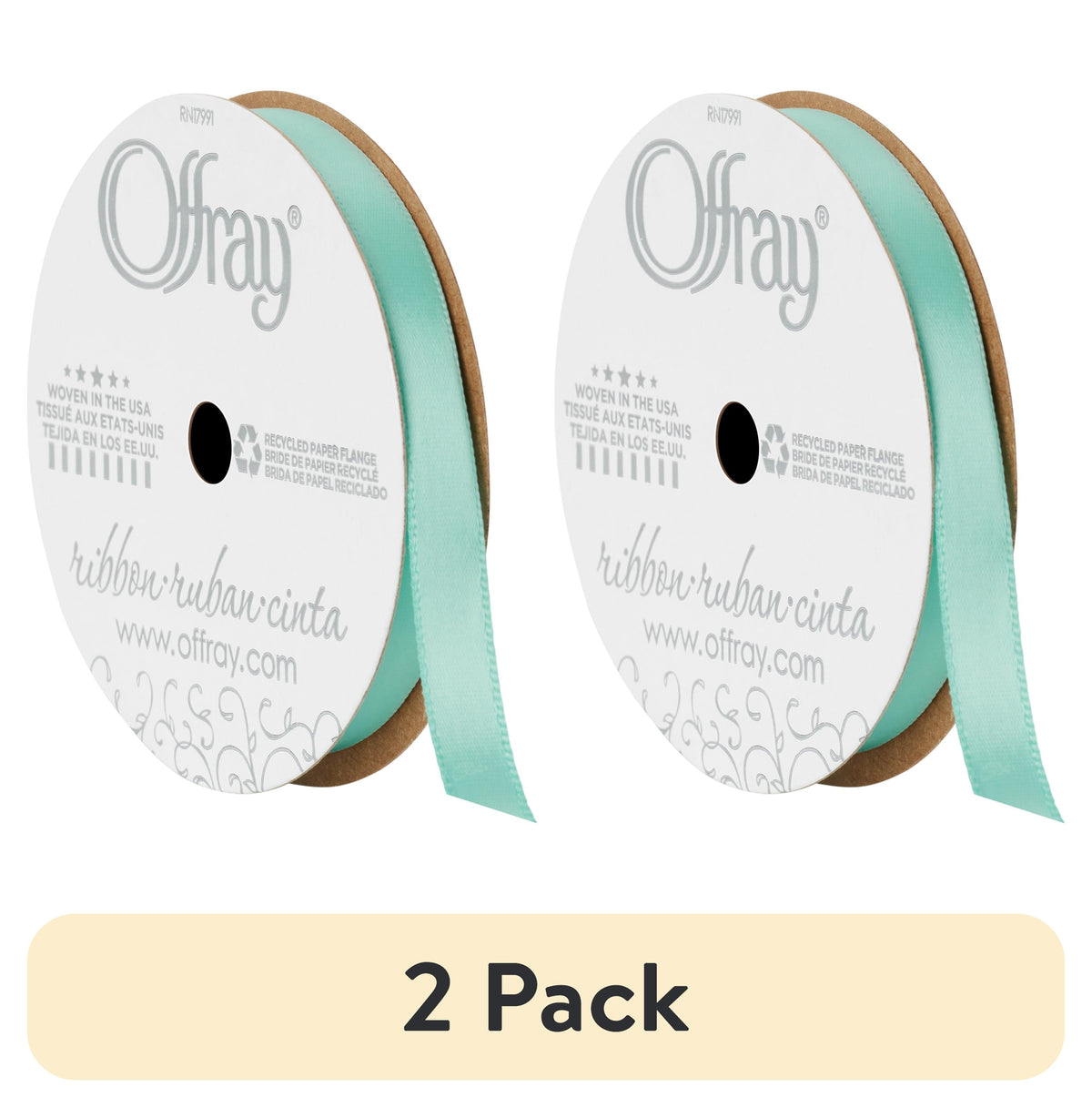 Offray Ribbon, Red Wine 3/8 inch Single Face Satin Polyester Ribbon, 18 feet