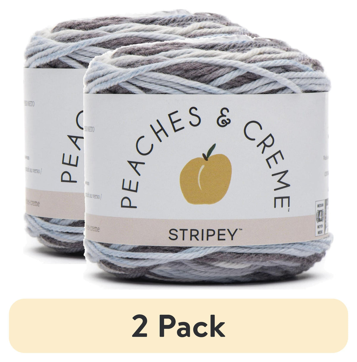 Peaches & Creme Ombre 4 Medium Cotton Yarn, Fleur De Lavandra 2oz/56.7g, 95 Yards