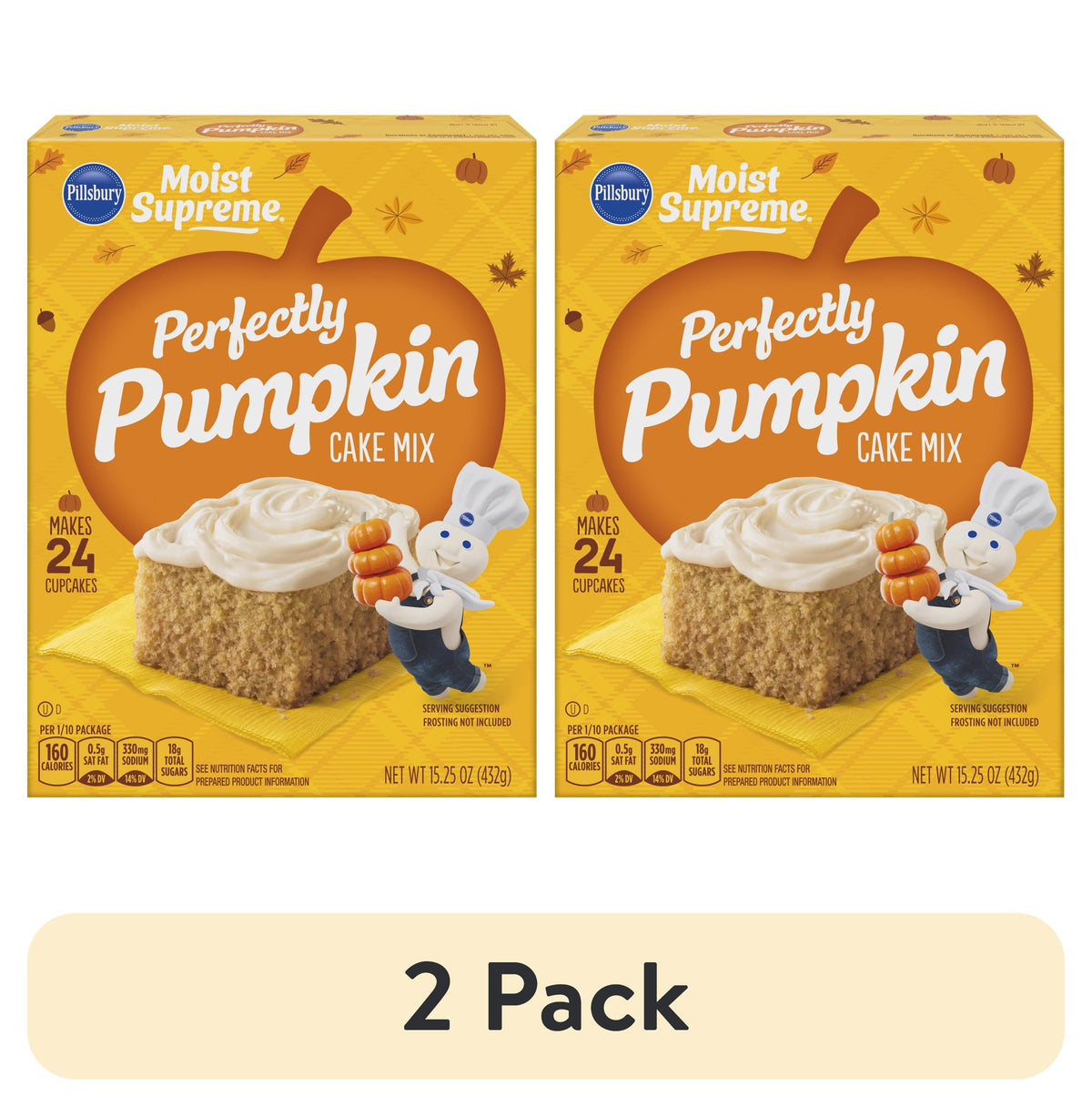 Pillsbury Moist Supreme Premium Perfectly Pumpkin Cake Mix, 15.25 Oz Box