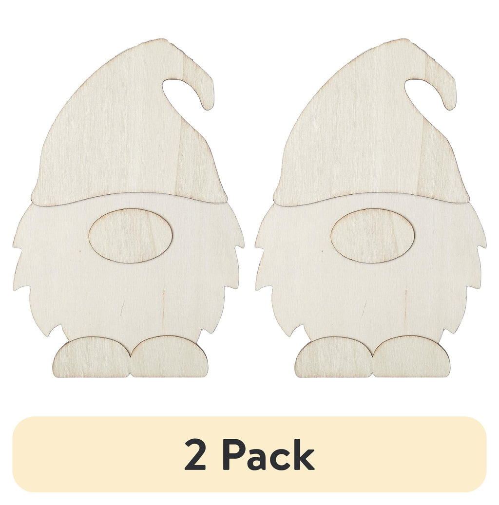 (2 pack) Plaid Surfaces Layered Wood Shape, Gnome