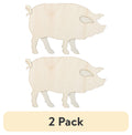 (2 pack) Plaid Surfaces Layered Wood Shape, Pig