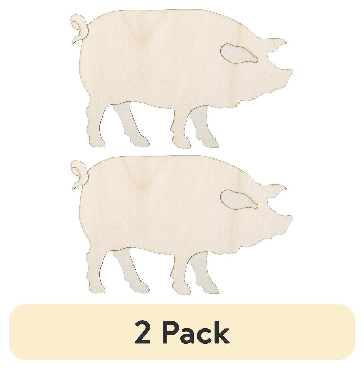 (2 pack) Plaid Surfaces Layered Wood Shape, Pig