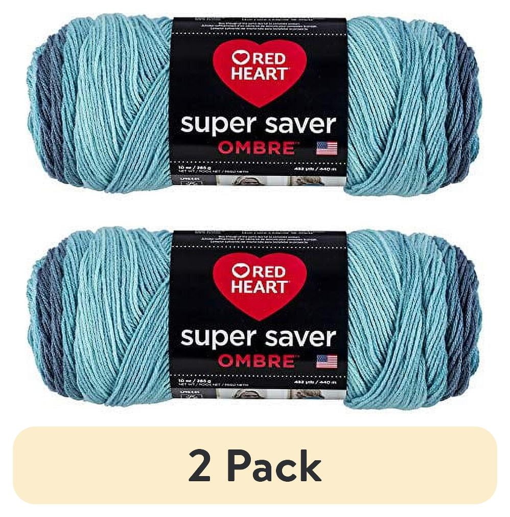 Red Heart Super Saver Ombre Medium Acrylic Green Apple Yarn, 482 yd