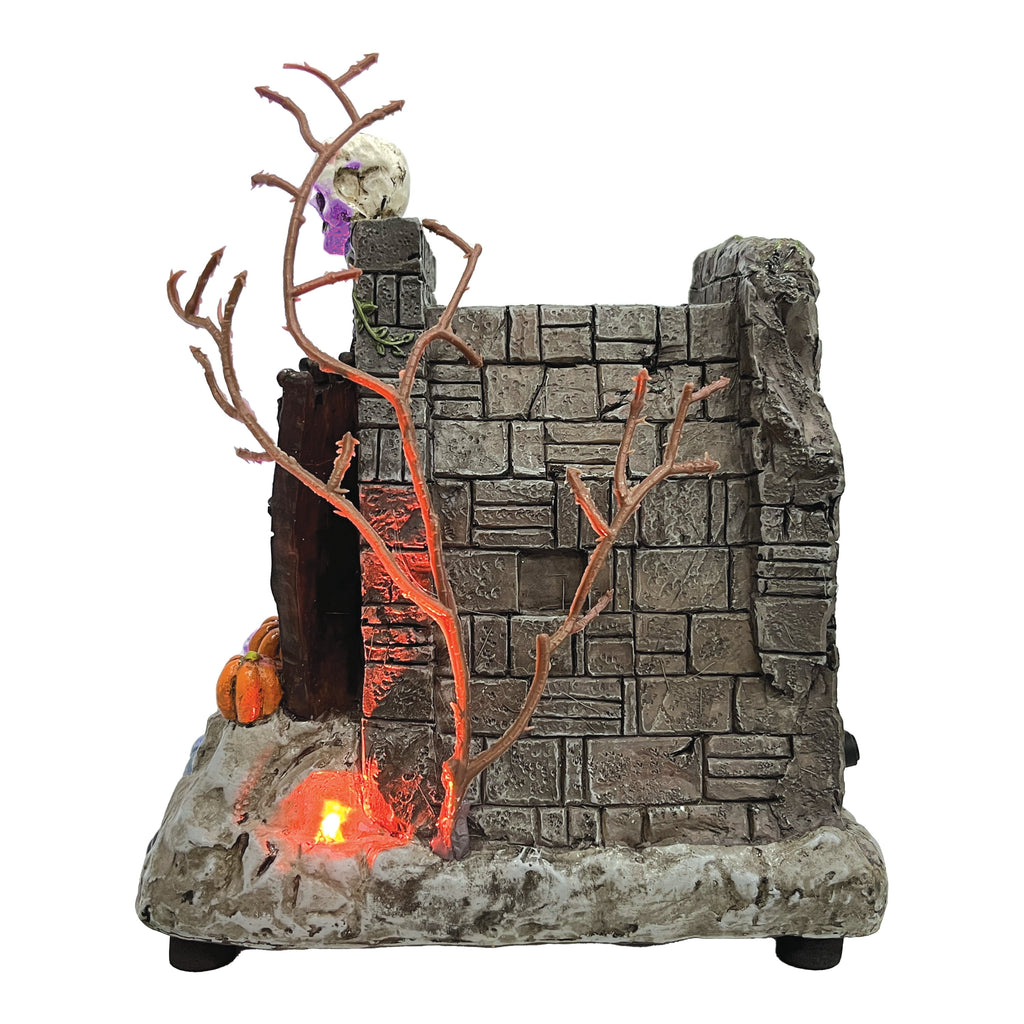 FG Square Animated Drainpipe Ghoul Halloween Figurine | Spooky Town Collection Accessories with Multi-Color LED, Motion and Sound for Halloween Decorations | 8.66 Inch
