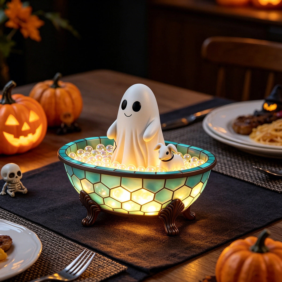 Ghost Night Light Halloween Decorations Bedside Night Light with Tap Control, Dimmable Nursery Decor Lamp, Fun Ghost Gift for K*ids, Halloween Room Decor, Ghost Lamp