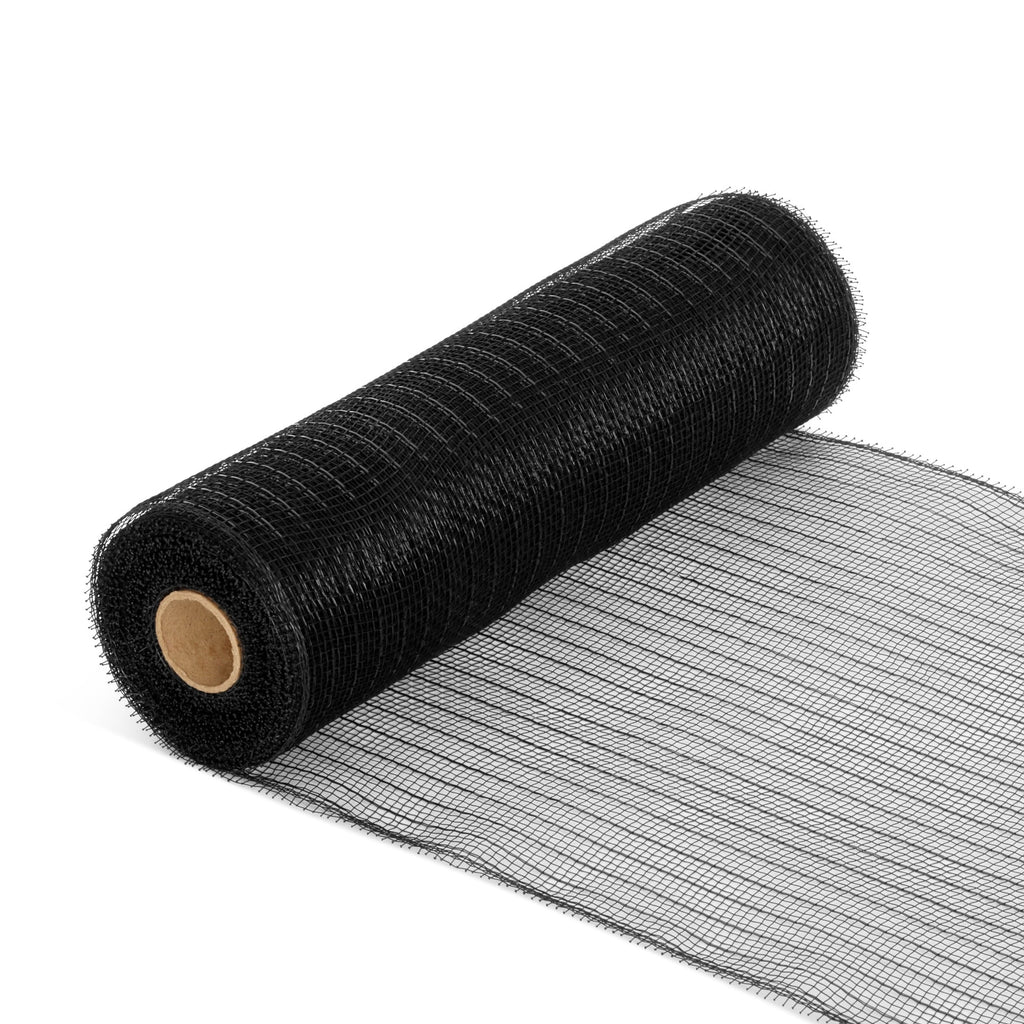 Hello Hobby Black Deco Mesh for Crafts, Ribbons and Decorations, 5.5 in x 10 yd