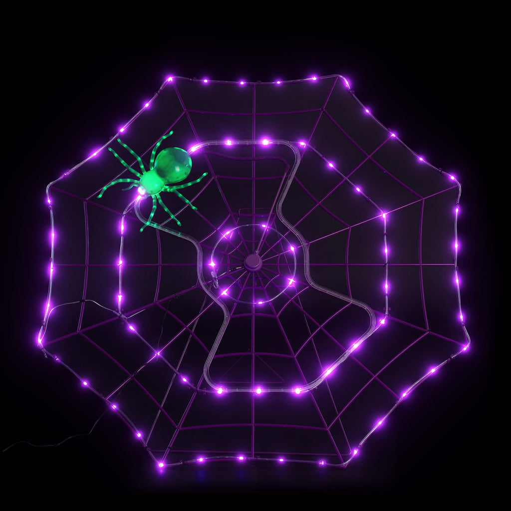 Mr. Halloween 4 ft. Outdoor Animated Spider Web - Purple Web