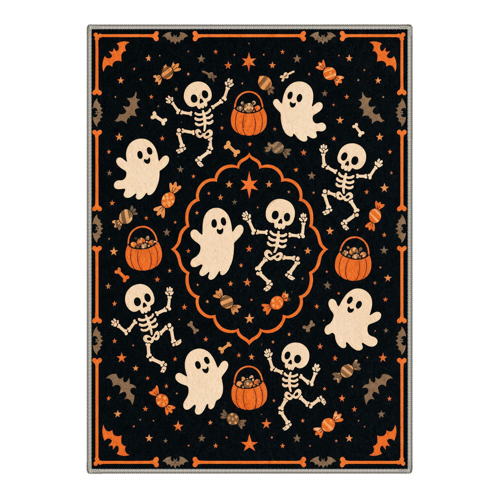 GENIMO 2'x7' Halloween Runner Rug, Washable Non Slip Soft Vintage Witch Indoor Outdoor Hallway Runner for Porch Patio Kitchen Entryway, Retro Sepia