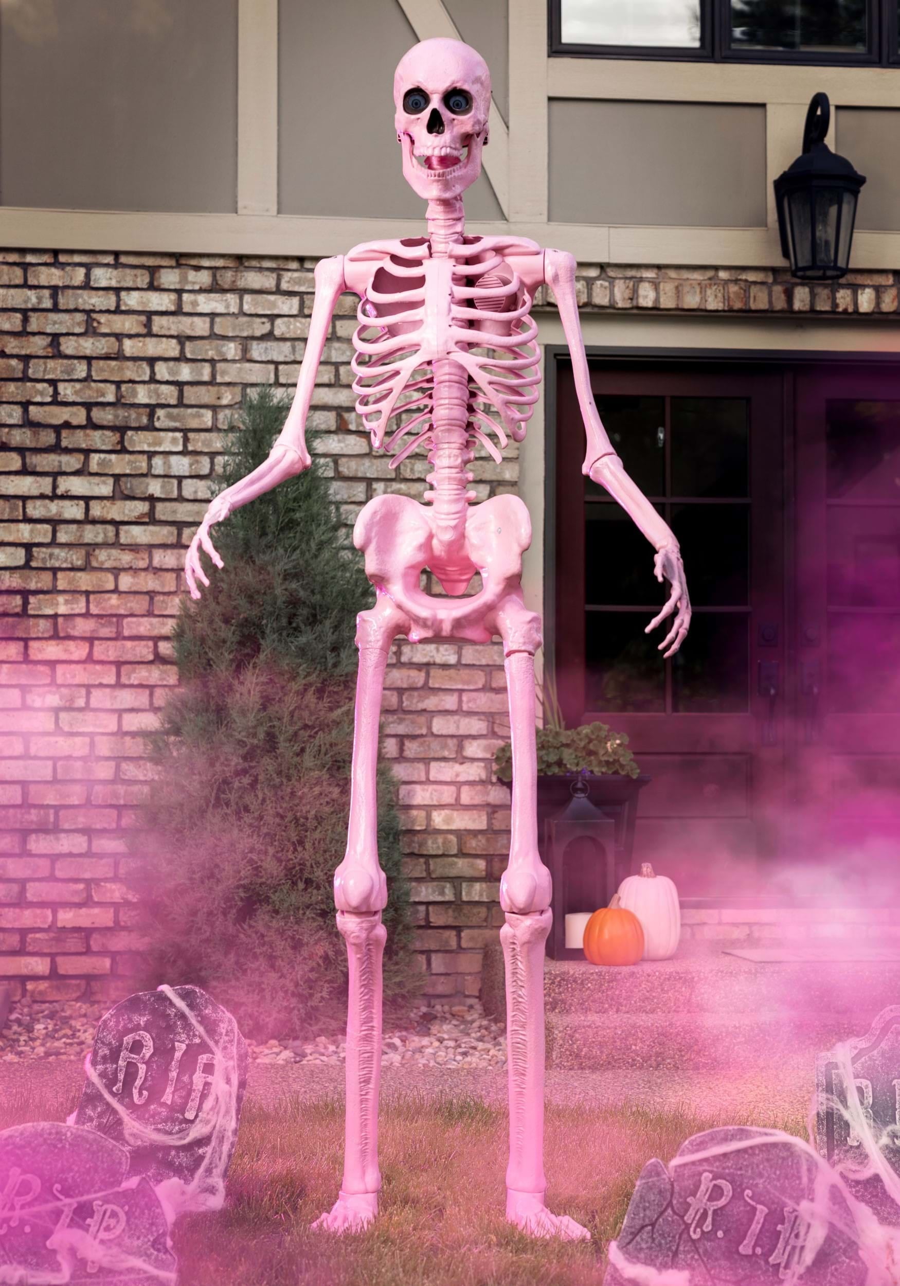 8FT Animated Giant Pink Skeleton Decoration