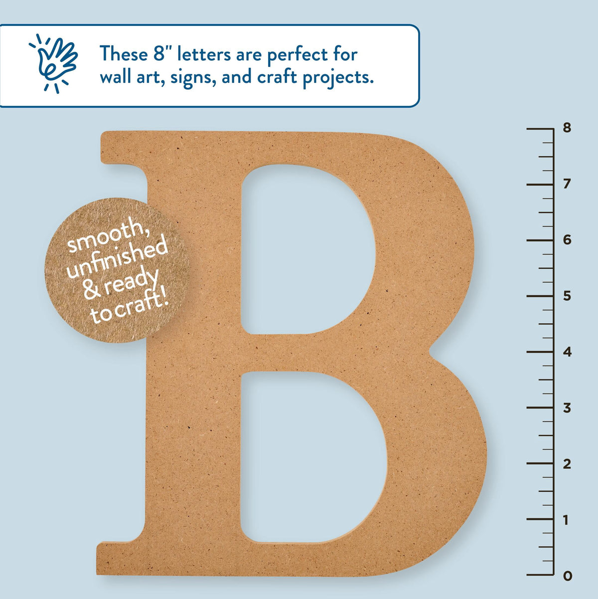 Hello Hobby Surfaces Unfinished Wood MDF Letter A, 8 in