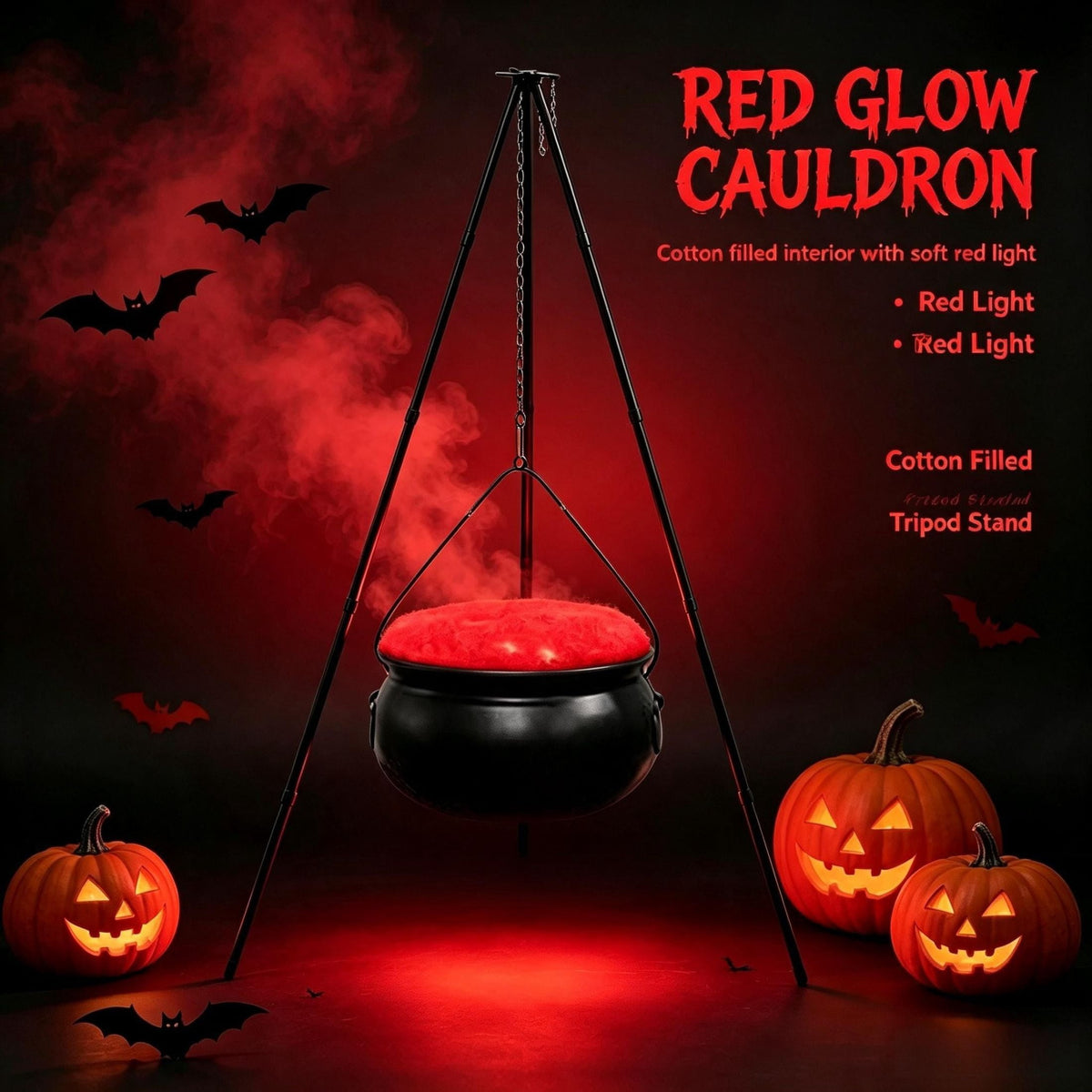 Muecwrye Halloween Decorations Outdoor, Halloween Clearance! Halloween Witches Cauldron on Tripod with Lights, DIY Bubbling Cauldron Set Decor for Home Porch Outside, Halloween Party Supplies