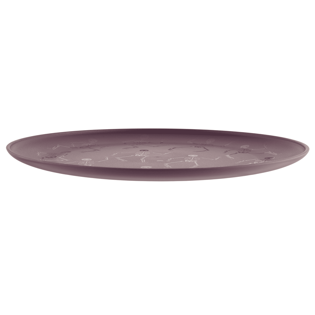Mainstays 10.5 in Round Plastic Halloween Bats Dinner Plate, Black