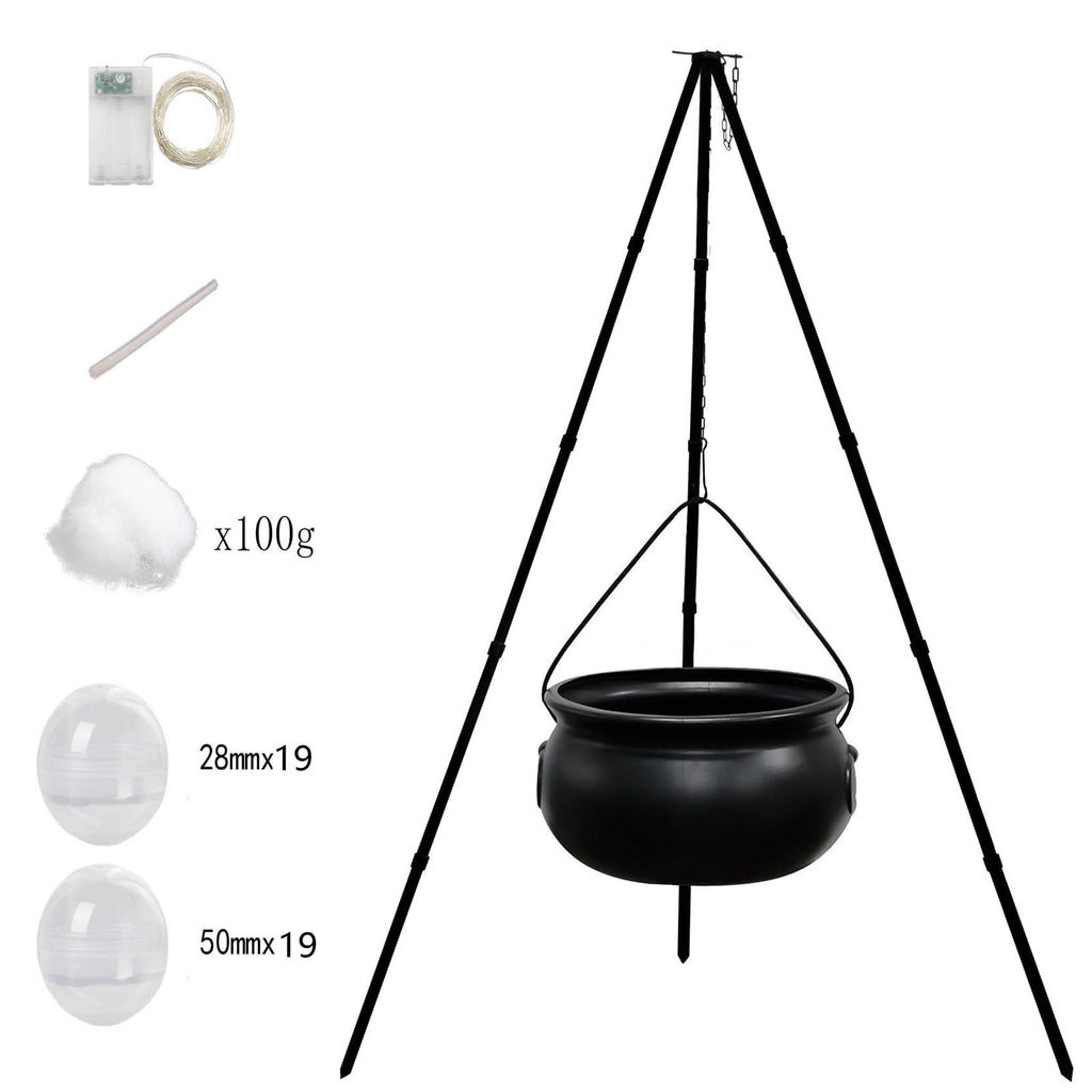 Muecwrye Halloween Decorations Outdoor, Halloween Clearance! Halloween Witches Cauldron with Lights, DIY Bubbling Cauldron Set Decor for Home Porch Outside, Halloween Party Supplies( Without Tripod)