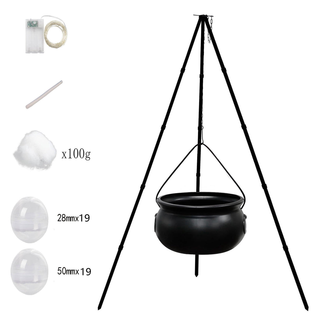 Muecwrye Halloween Decorations Outdoor, Halloween Clearance! Halloween Witches Cauldron on Tripod with Lights, DIY Bubbling Cauldron Set Decor for Home Porch Outside, Halloween Party Supplies