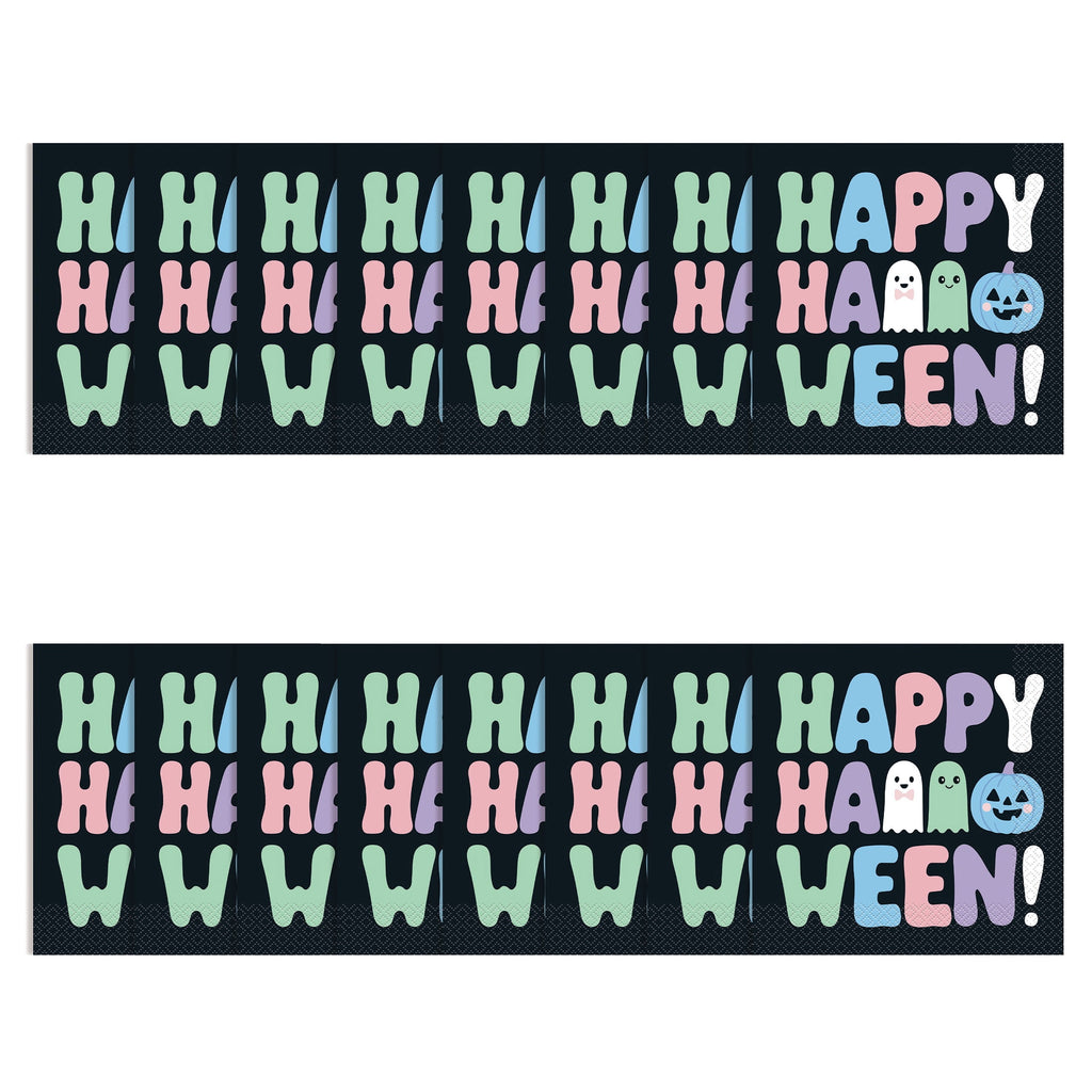 Happy Halloween Disposable Paper Napkins, Multicolor, 6.5" x 6.5", 16 Count, Halloween by Way To Celebrate