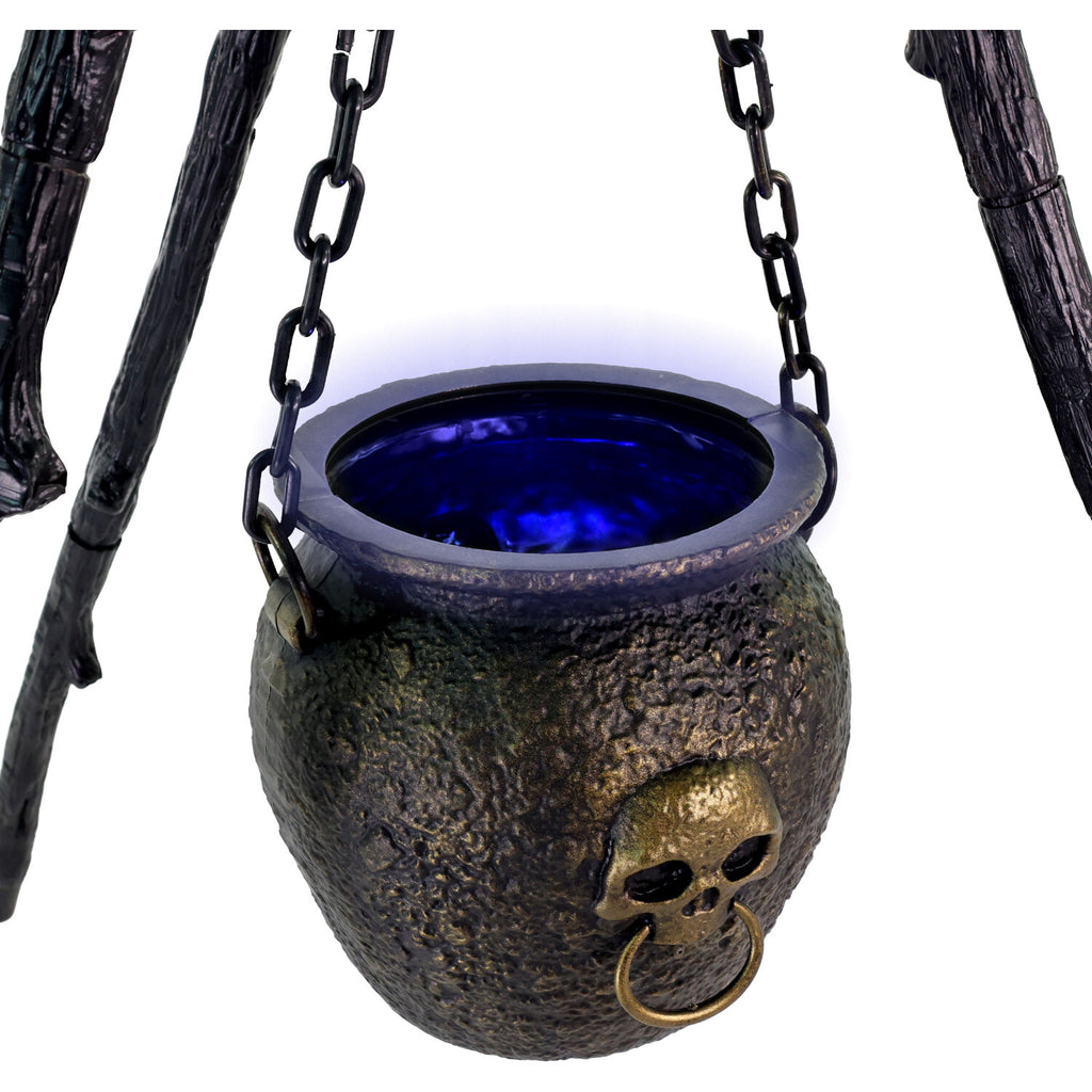 Haunted Hill Farm 4.7 ft Touch-Activated Animated Witch Cauldron Halloween Accessory, HHCAULDRON-1FLSA