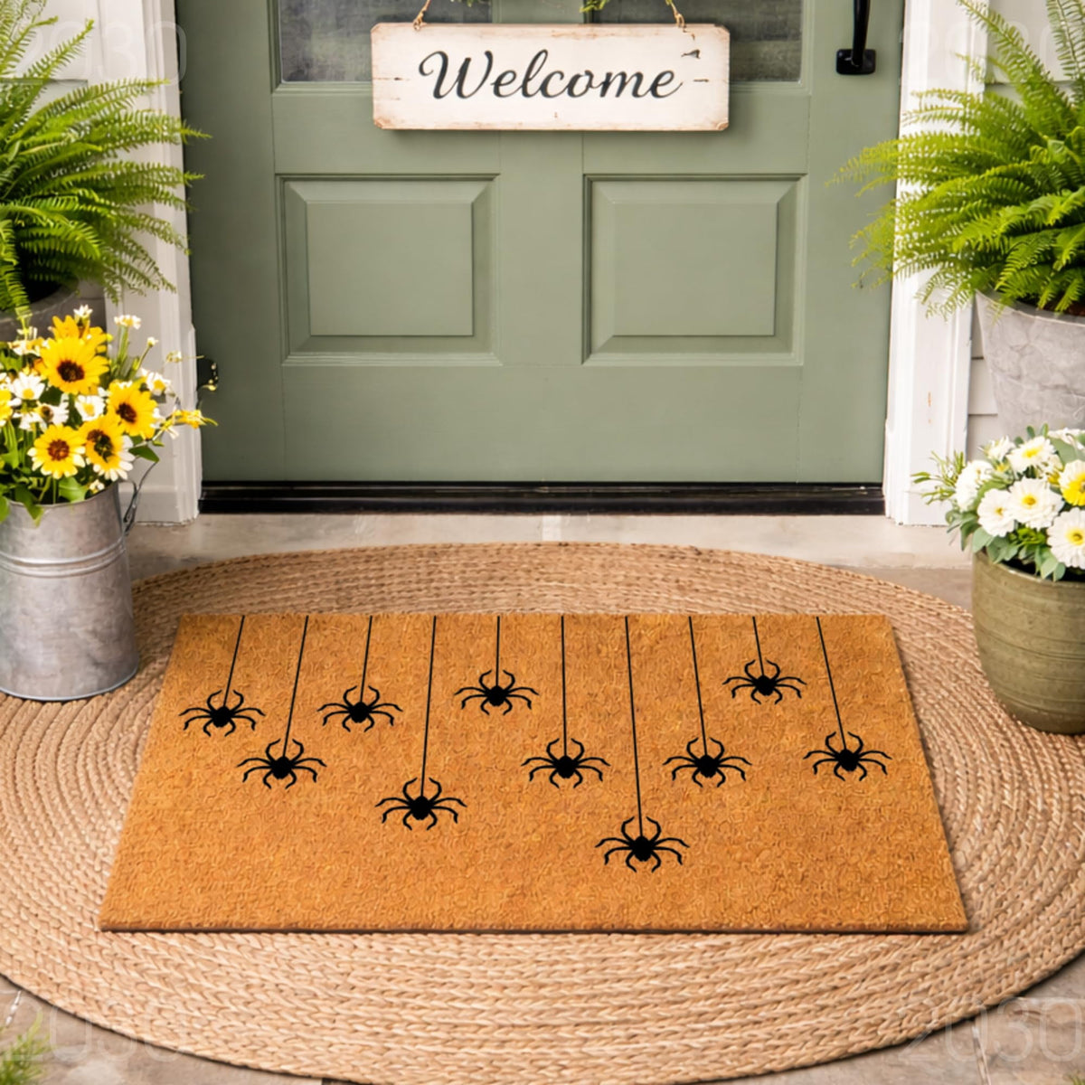 Spiders Halloween Door Mat | Funny Doormat | Welcome Mat | Halloween Decor | Funny Door Mat | Home Doormat | Halloween Mat | Cute Spider