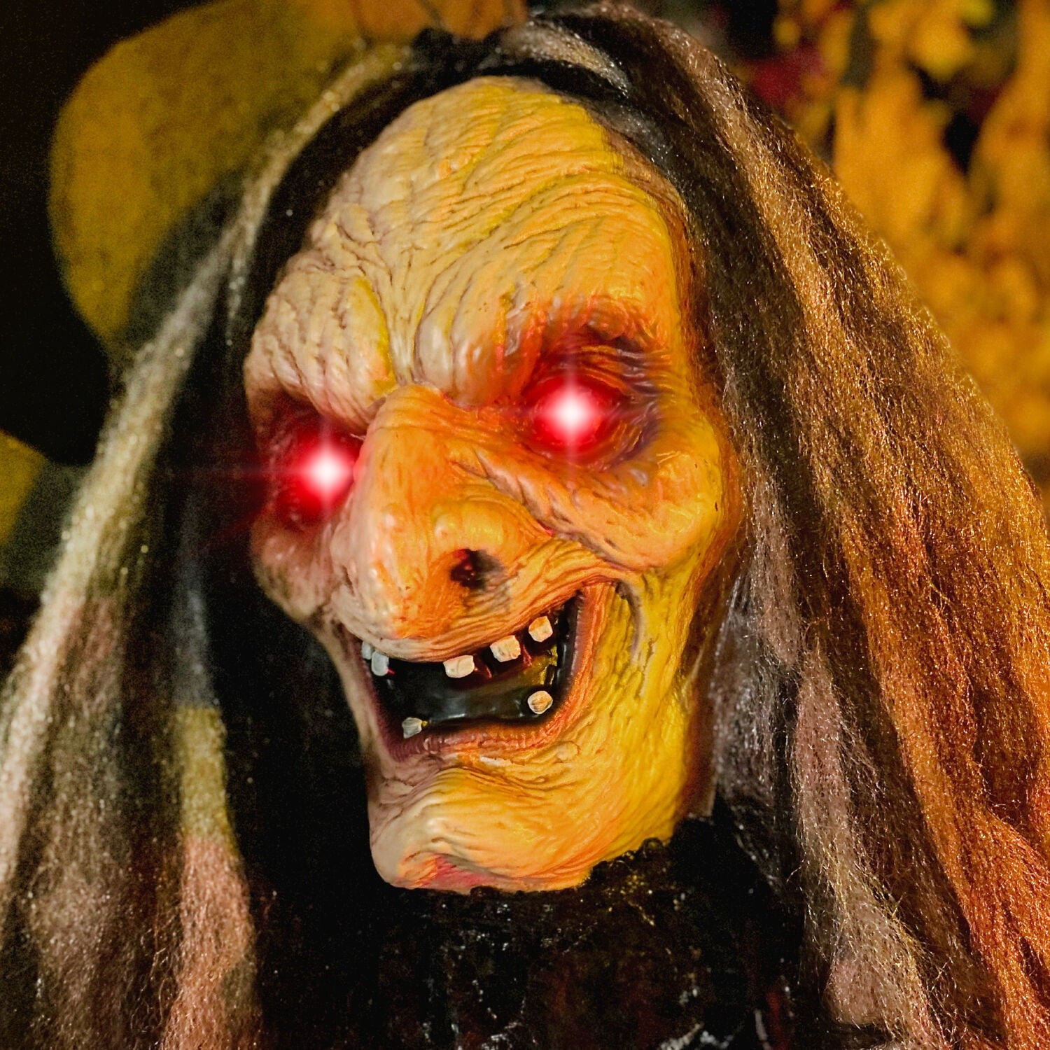 Haunted Hill Farm 5.75 ft Animatronic Witch Indoor/Covered Outdoor Halloween Decoration, HHWITCH-20FLSA