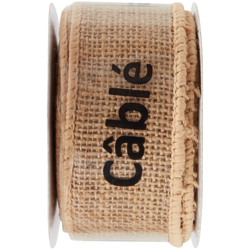 Offray Ribbon, Natural 2 1/2 inch Woven Burlap Ribbon for Crafts, Gifting, and Wedding, 9 feet, 1 Each
