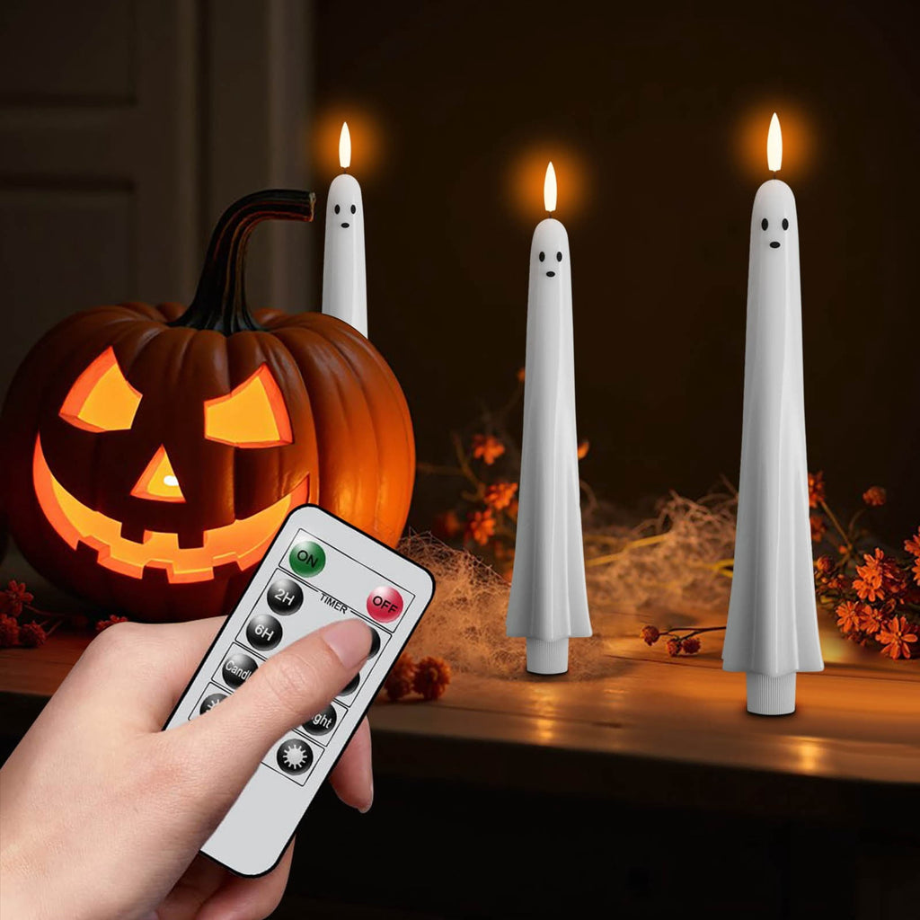 XGFHYJEH Halloween Decorations LED Candle Lights, 3pc Pumpkin Lantern, Halloween Indoor Decor, Halloween Table Decoration Ornament for Home Room Party