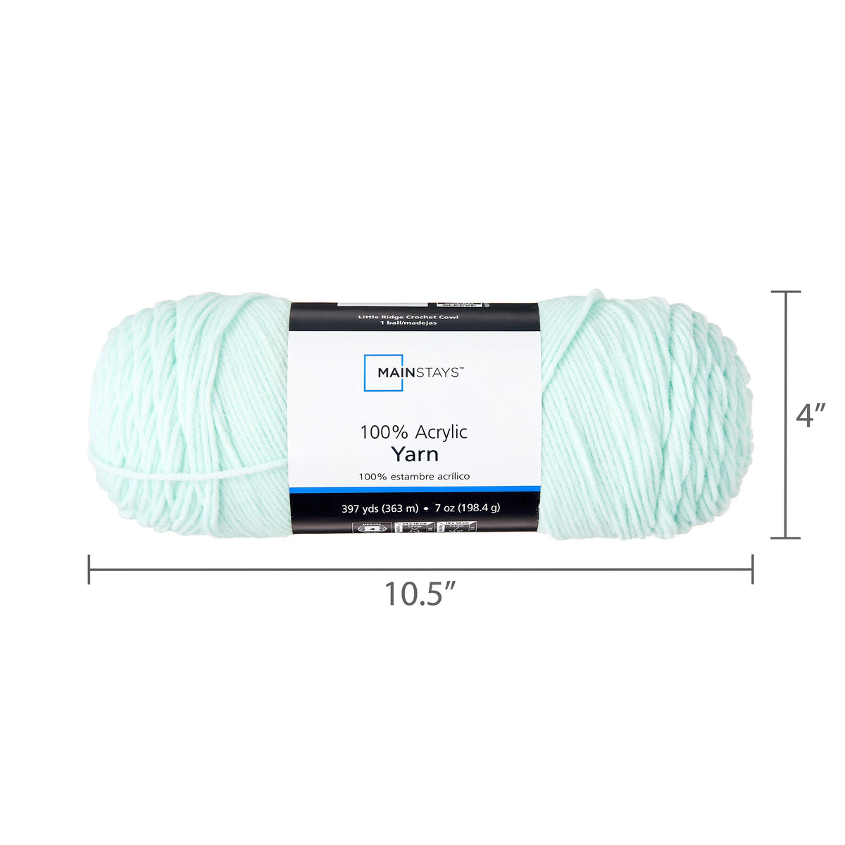 Mainstays Medium 4 Acrylic Yarn, White, 7 oz, 397 Yards