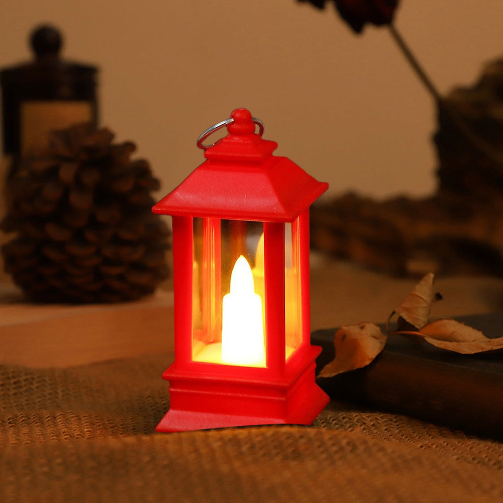 Lanterns Decorative Indoor & Outdoor- Black Candle Lantern, 3.7in Waterproof LED Lantern for Patio & Porch, Battery-Powered Hanging Vintage Lanterns with Timer for Weddings, Transparent