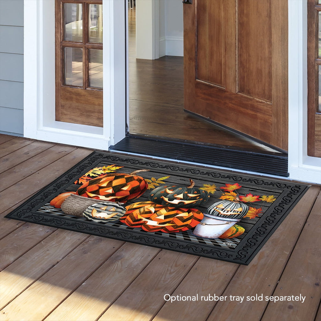 Briarwood Lane Halloween Doormat 30x18 Indoor Outdoor Patterned Jack-O-Lanterns For Halloween Doormat