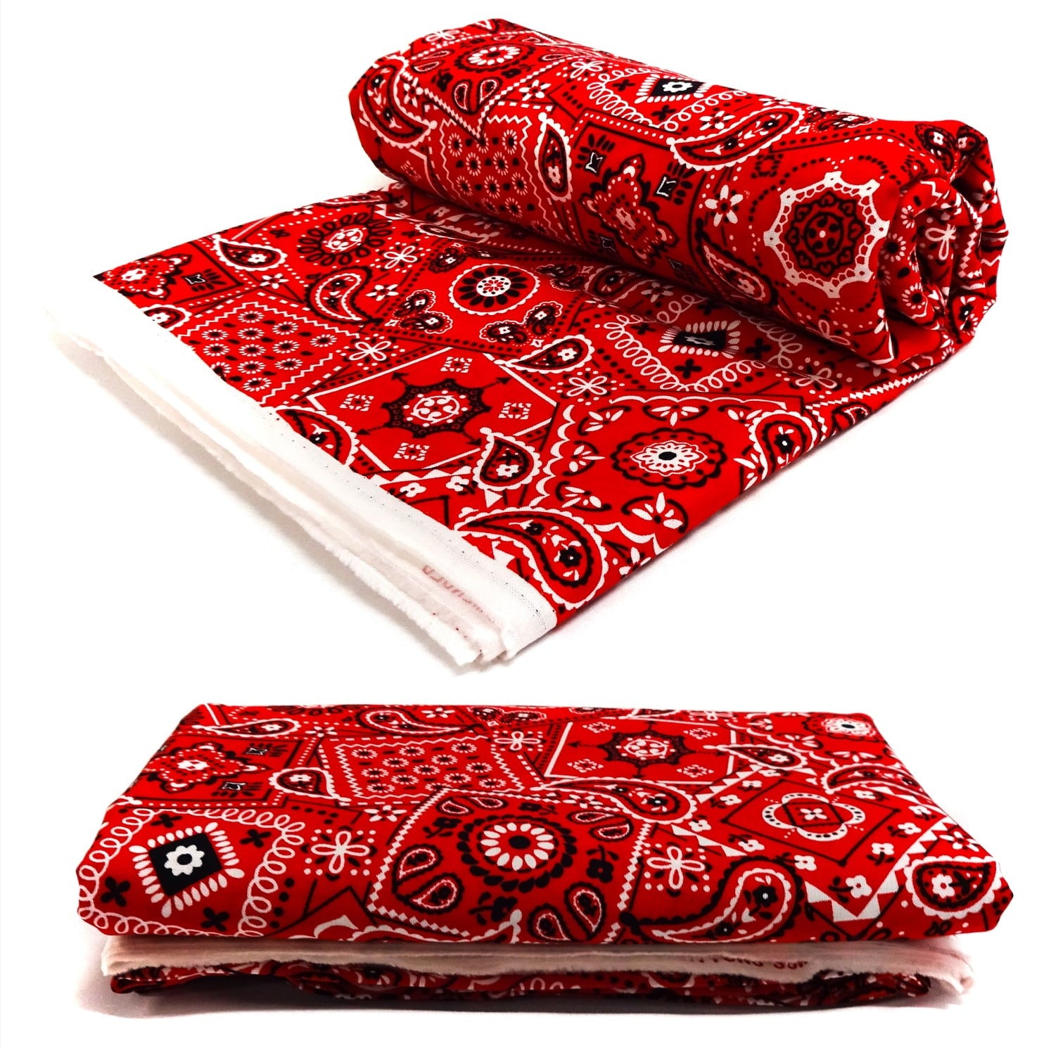 Waverly Inspirations Sewing & Craft Fabric, 3-Yard Precut 100% Cotton Printed Bandana, Red