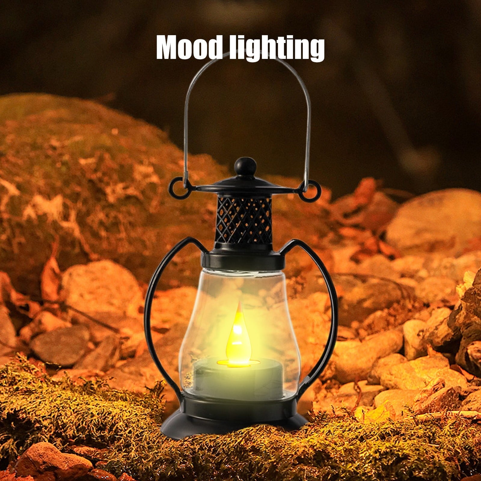 BGZLEU Vintage LED Candle Lanterns Decorations, Black Lanterns Decorative for Table Centerpieces, Camping Decorative Lanterns, Western Party Rustic Wedding Decor, Halloween Christmas Decorations