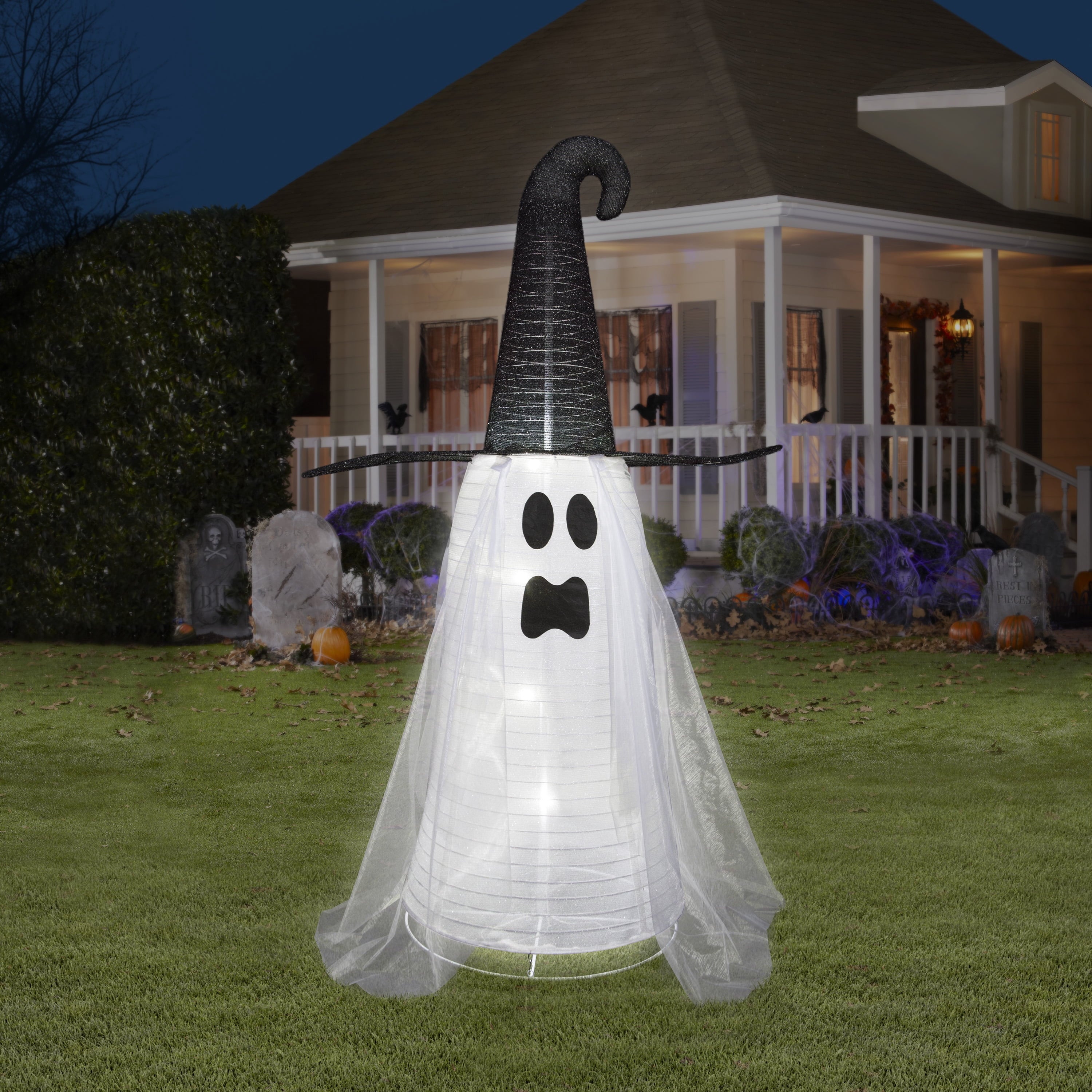 Halloween Outdoor Decor Ghost w/Hat Spooky Moods 41.93 in L x 71.85 in H x 26.97 in W 8.64 lb