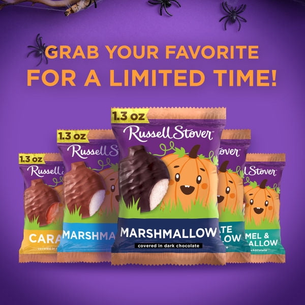 RUSSELL STOVER Halloween Dark Chocolate Raspberry Crème Pumpkin, 1.3 oz.