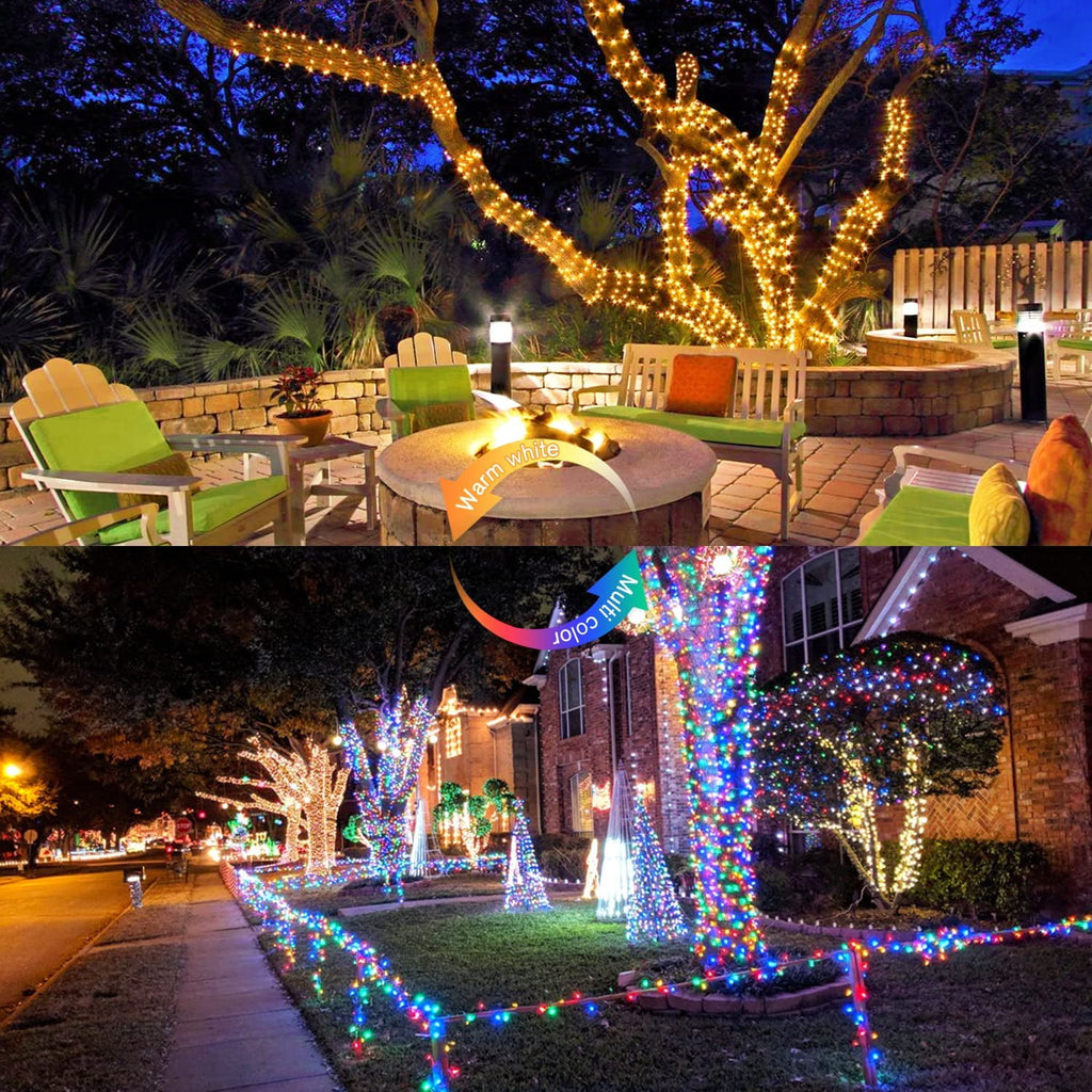 JMEXSUSS 33ft 100 LED White Christmas Lights, 8 Modes Connectable Clear Wire Twinkle Fairy String Lights Indoor, Plug-in Christmas String Lights Outdoor Waterproof for Christmas Wedding Party Tree