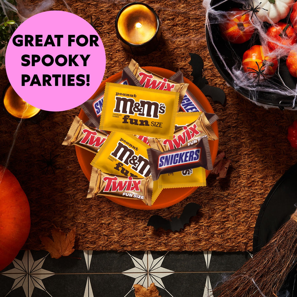 M&M's Peanut, Snickers & Twix Milk Chocolate Halloween Candy - 15 Ct Bulk Bag