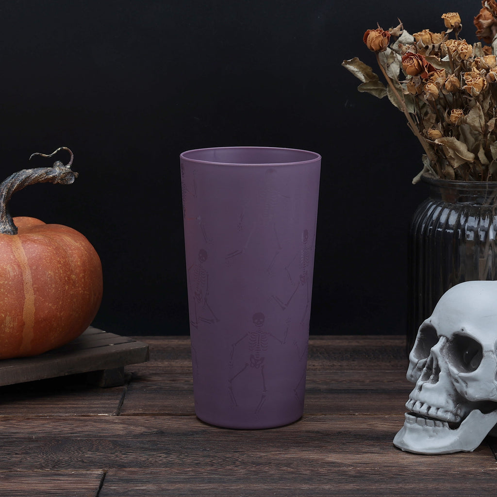 Mainstays 26 oz Round Plastic Skeleton Tumbler, Purple