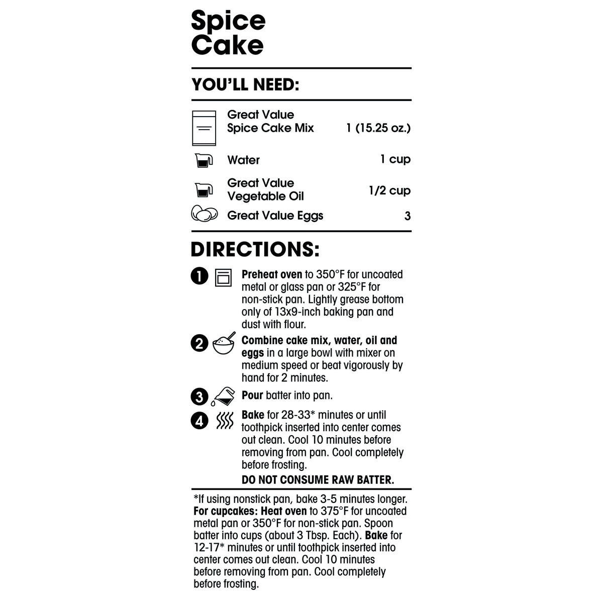 Great Value Spice Cake Mix, 15.25 oz