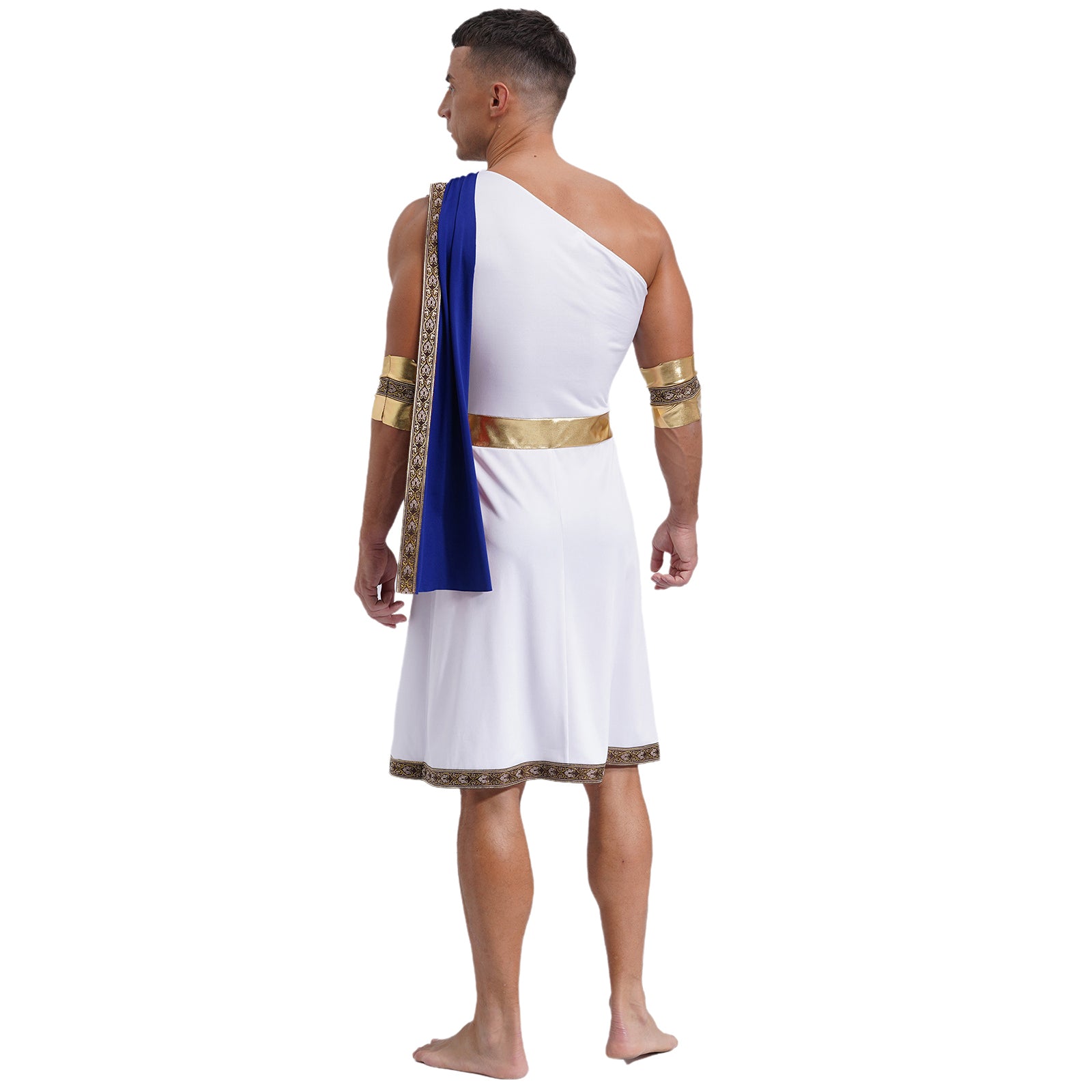 YiZYiF Mens Halloween Ancient Greek Cosplay Costume Roman Toga Caesar Party Fancy Dress Up Set Black S