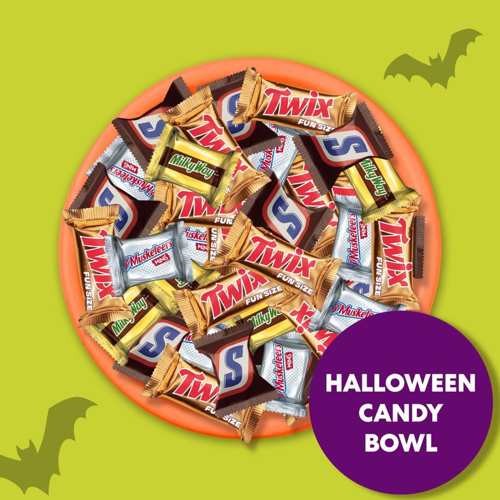Snickers, Twix, Milky Way & 3 Musketeers Minis Halloween Candy - 30 Ct, 8.57 Oz Bag