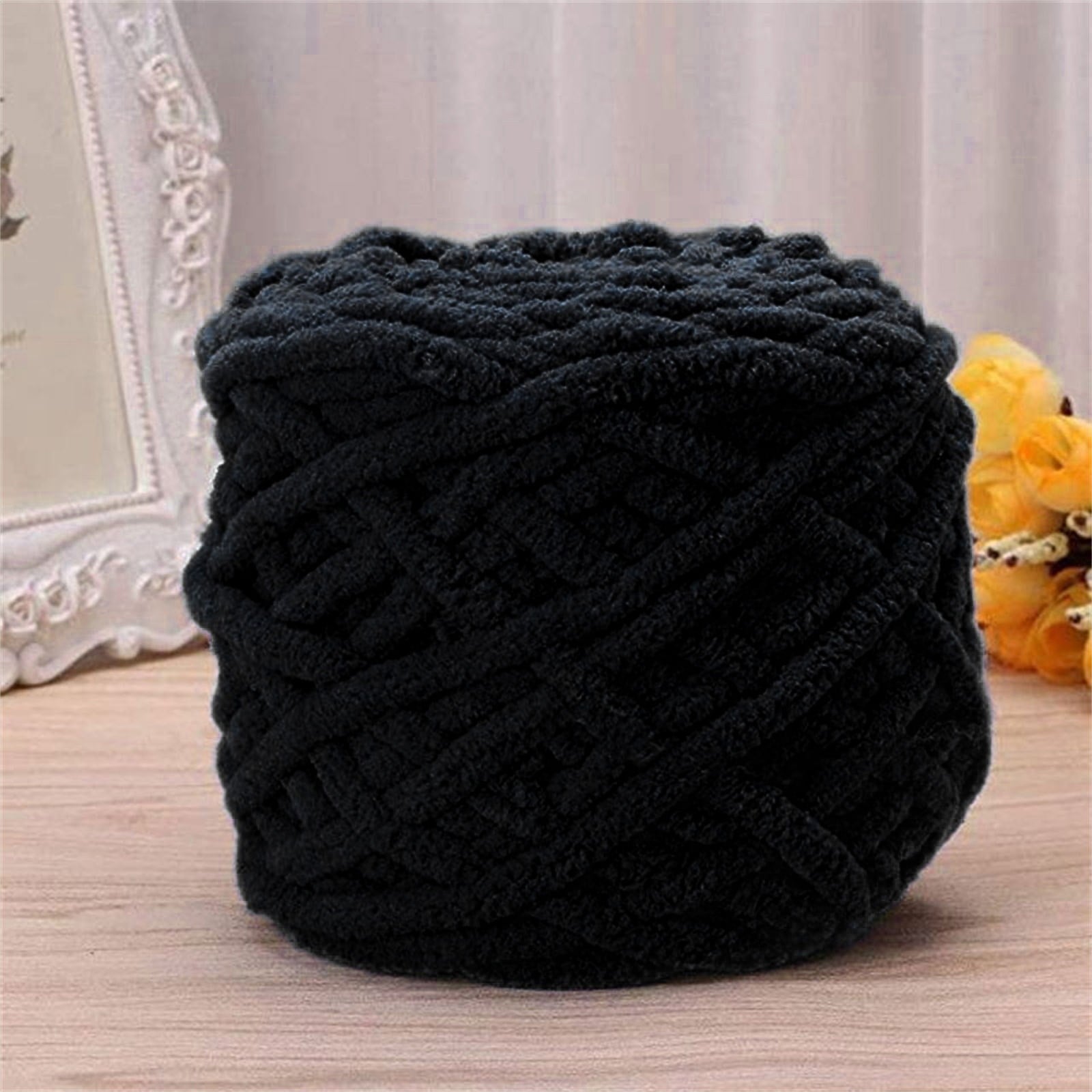 1 Pc Blanket Yarn Chunky Knit Chenille Yarn Soft Velvet Yarn Crochet Knitting Blanket Yarn DIY Craft for Knit Sweaters, Blankets, Shoes, Scarves, Clothes, Dark Green