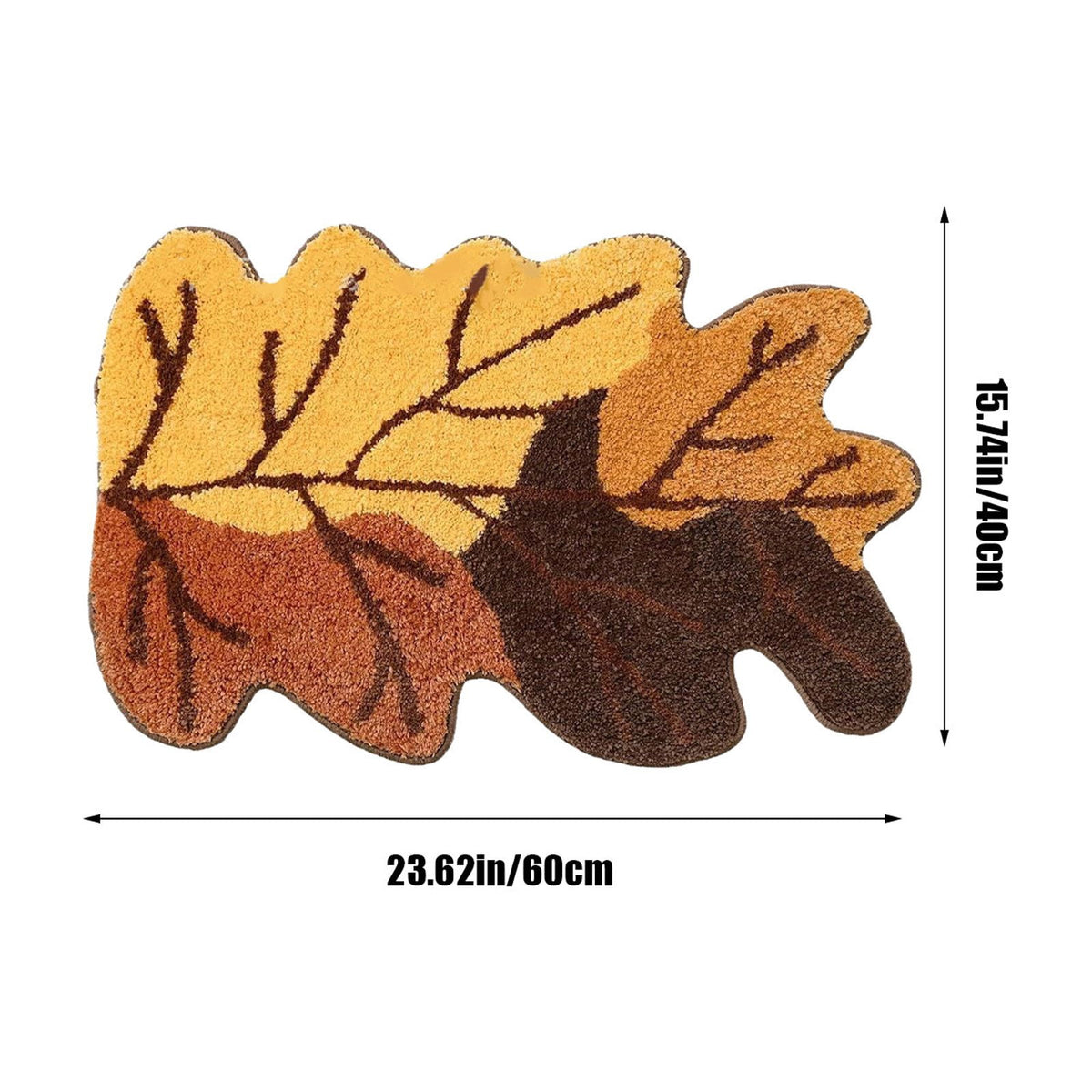 Fall Area Rug Maple Leaf Pumpkin Imitation Wool Mat 27.56x27.56in Polyester Skidproof & Soft for Living Room Bedroom Entryway Fall Doormat by MPOISVA