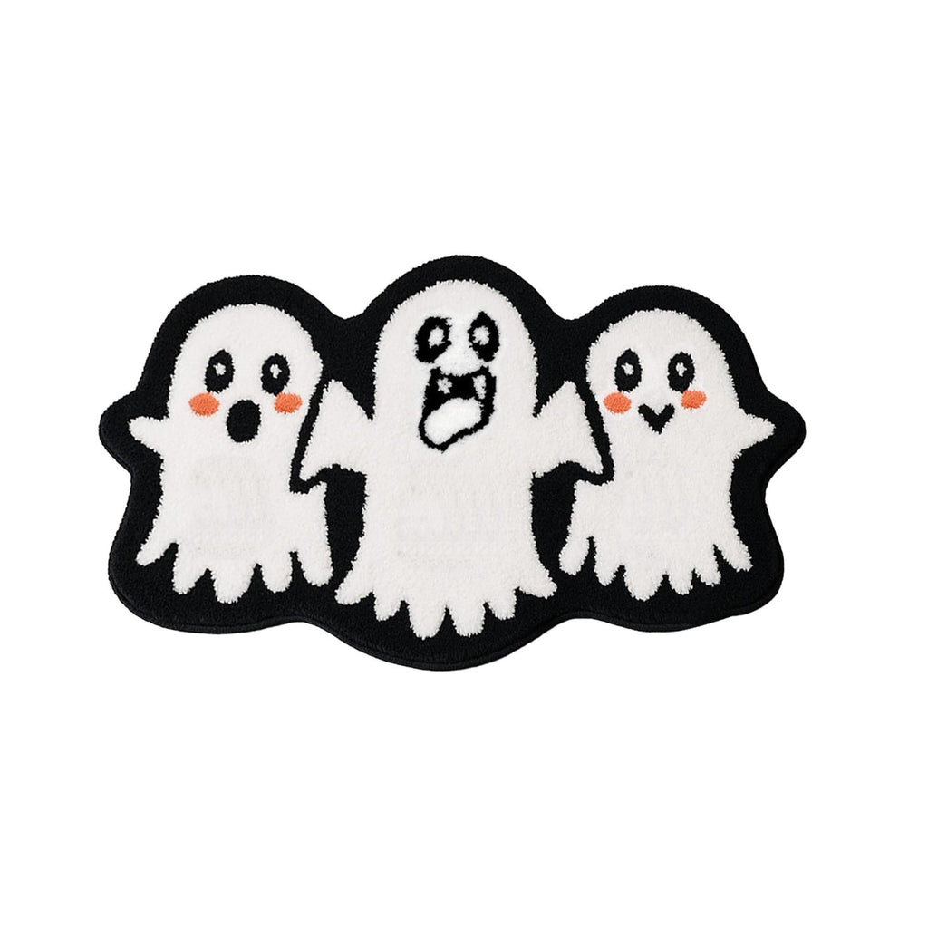 Halloween Wreath Shaped Rugs, Soft Indoor Mat for Entryway, Kitchen, Halloween Party, Pumpkin Witch Spooky Home Decor, 23.62x15.75 Inches